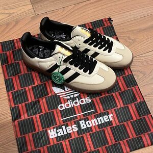 Adidas Wales Bonner Cream and Black Sneakers